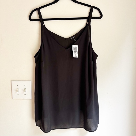 NWT Torrid Georgette V-Neck Cami Deep Black 0X - Picture 4 of 6